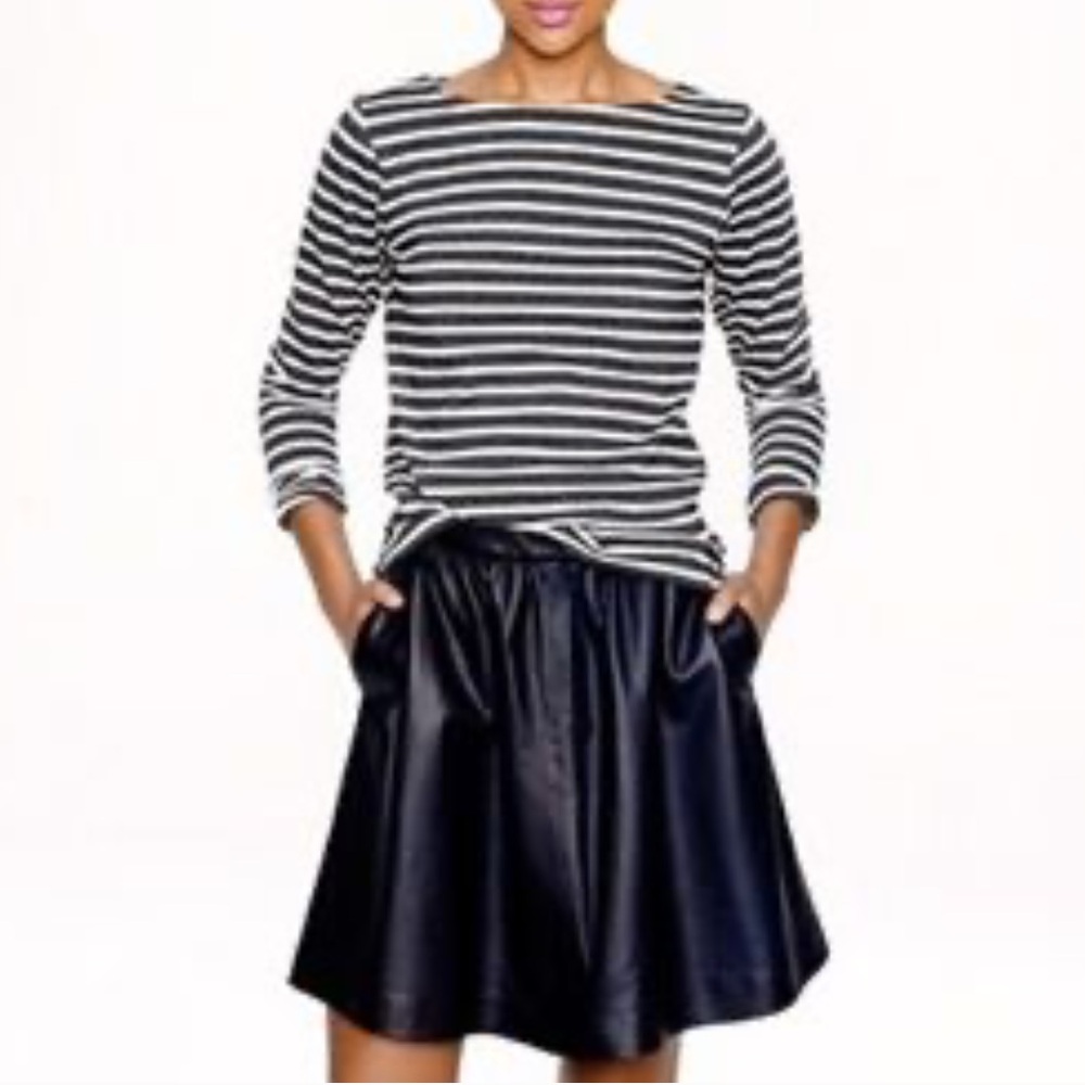 J. Crew Black & White Striped 3/4 Sleeve Tee